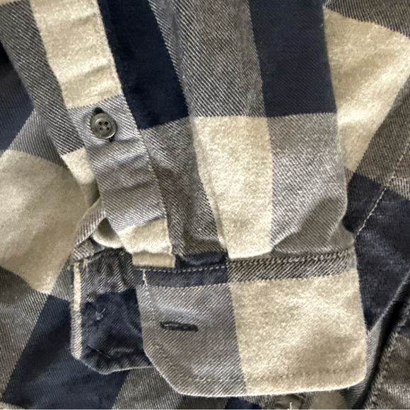 Eddie Bauer Navy and Cream Plaid Shirt - Picture 4 of 4